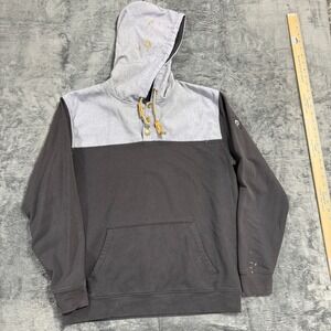 STS Ranchwear Hoodie Mens L Black Gray Colorblock Workwear Hooded Sweatshirt